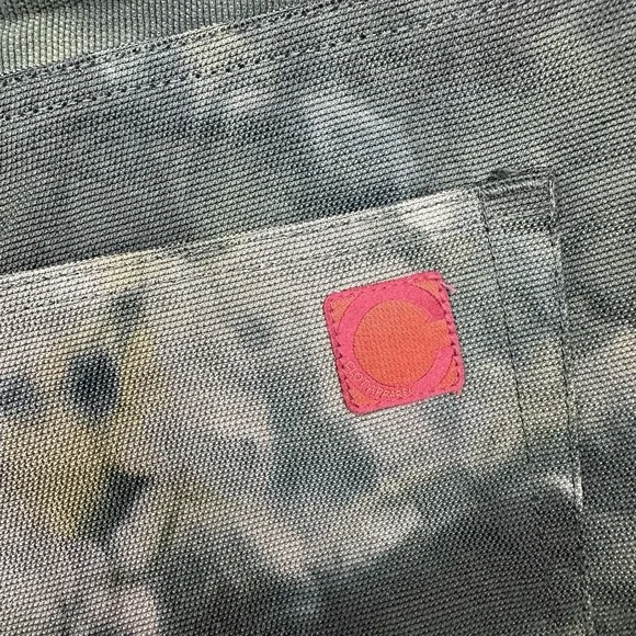 Clot Apparel Tie Dye Cavas Pants Belted Carpenter Men Medium Black Gray Tan
